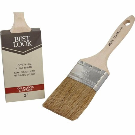 BEST LOOK 3 In. Flat White Natural China Bristle Paint Brush 771971